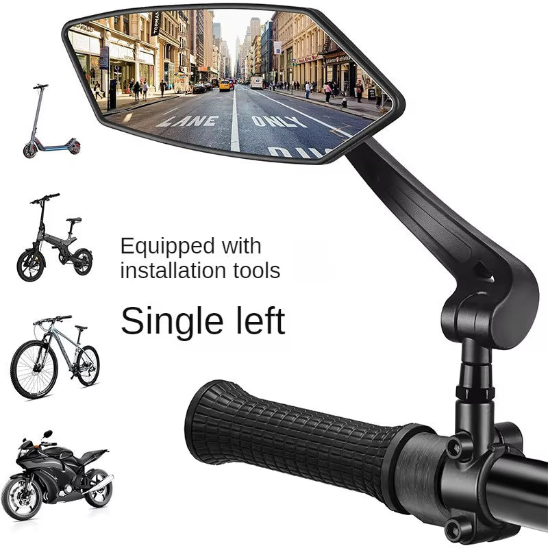 Bike Rearview Mirror Reflector Adjustable Rotatable Handlebar Mirror Clear Rearview Electric Scooter Cycling Bicycle Accessories