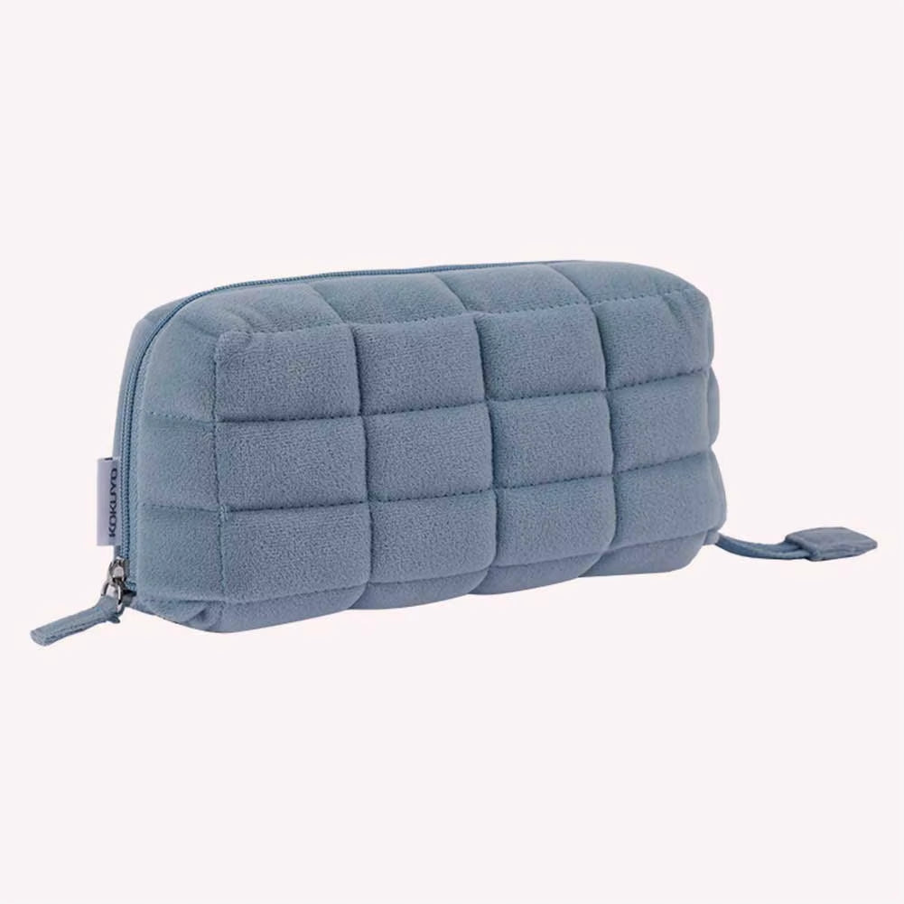 Pillow Shape Simple Pen Pouch Large Capacity Quilted Creative Pencil Box Cotton Travel Toiletry Bag Makeup Storage Bag