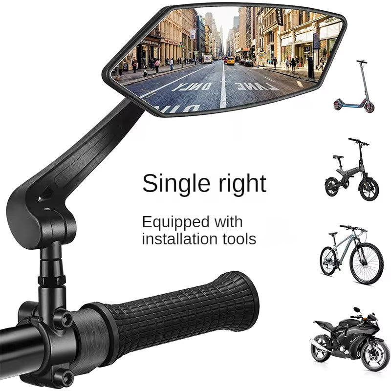 Bike Rearview Mirror Reflector Adjustable Rotatable Handlebar Mirror Clear Rearview Electric Scooter Cycling Bicycle Accessories