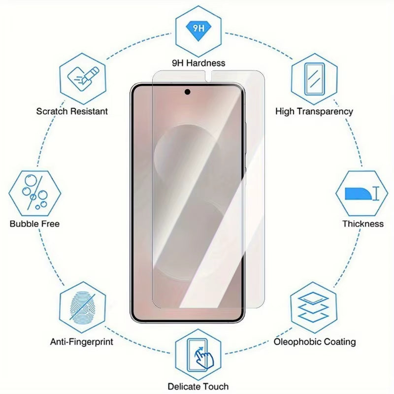 4Pack HD Black Edge Tempered Glass Screen Protector for Samsung Galaxy S25 S24 plus S25 S24 Ultra FE S23 S22 S21 plus Glass